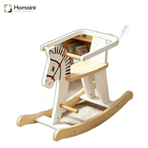 HOMAIRE Fauteuil blanc en MDF et bois 68 x 26 x 48 cm