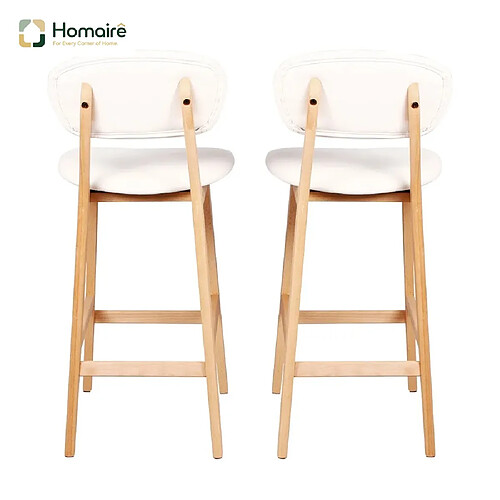 HOMAIRE Chaise de jardin en bois blanc 43 x 37,5 x 91.5 cm