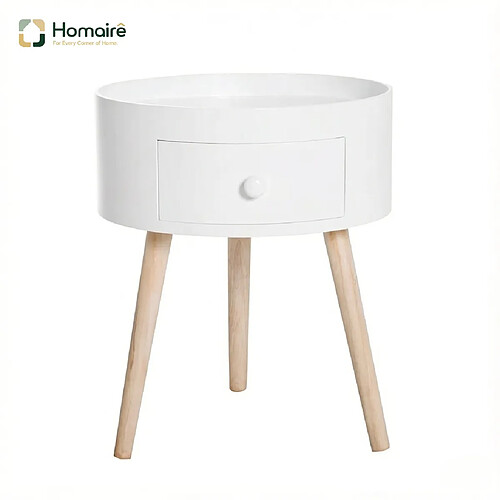 HOMAIRE Table d'appoint en mdf blanc 38 x 38 x 45 cm