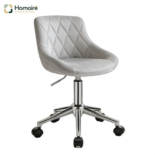 HOMAIRE Chaise de bureau gris clair en métal et de 37.5 × 37.5 × 77 cm