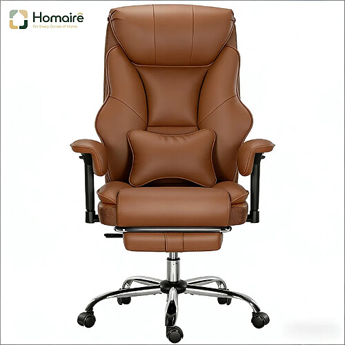 HOMAIRE Chaise de bureau marron en métal et polyuréthane de 77 × 77 × 125.5 cm