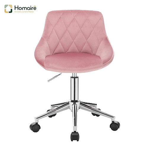 HOMAIRE Chaise de bureau rose en métal et de 37.5 × 37.5 × 77 cm