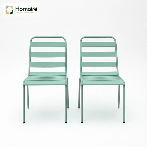 HOMAIRE Chaise de jardin en acier vert 46 x 58 x 78 cm