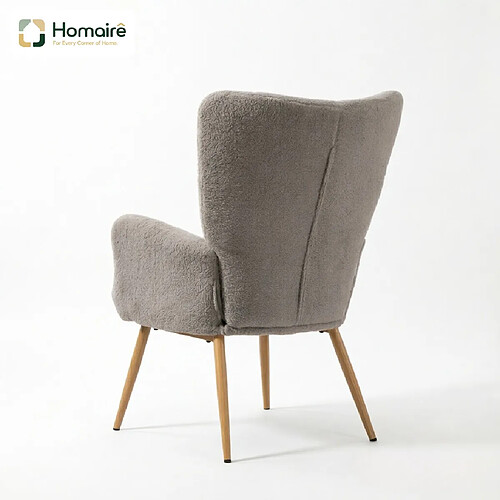 HOMAIRE Fauteuil gris avec accoudoirs en polyester 71 x 74 x 94.5 cm