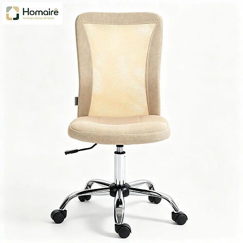 HOMAIRE Chaise beige en tissu, mesh, métal 43 x 58 x 100 cm