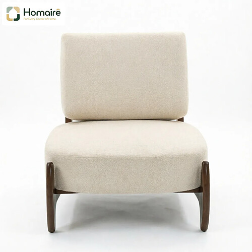HOMAIRE Fauteuil crème en polyester 73,5 x 72 x 81 cm