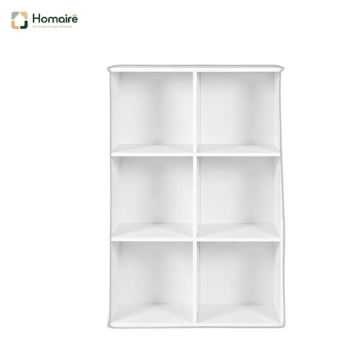 HOMAIRE Bibliothèque en bois blanc avec rangement 29 x 59,6 x 89 cm