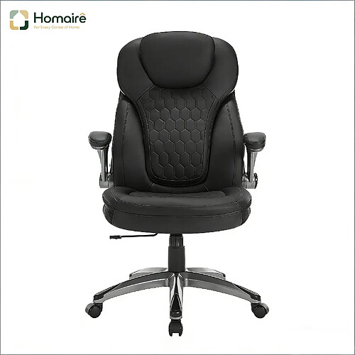 HOMAIRE Chaise de bureau noir en métal et tissu maillé et Nylon et PU de 67.5 × 67.5 × 120 cm