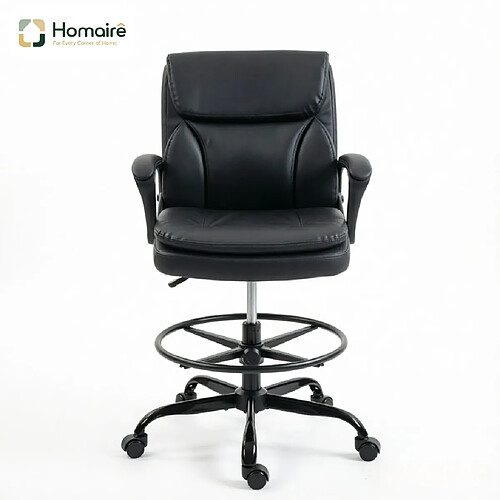 HOMAIRE Chaise de bureau noir en métal et bois et polypropylène de 61 × 61 × 108 cm