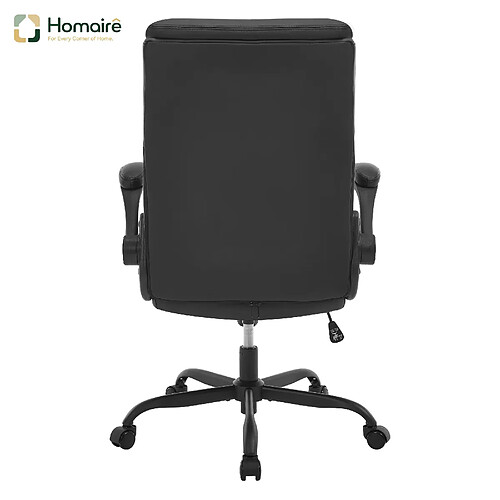 HOMAIRE Chaise de bureau noir en métal et plastique et PU de 50 × 50 × 113 cm