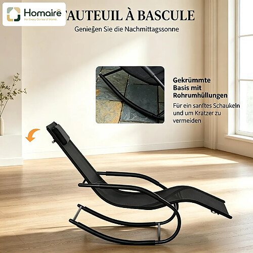 HOMAIRE Fauteuil suspendu en métal noir 62 x 150 x 84 cm