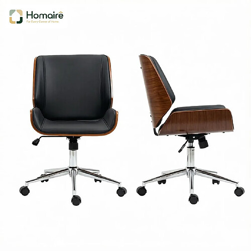 HOMAIRE Chaise de bureau noir en Nylon et acier et bois de 60 × 60 × 96 cm