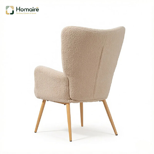 HOMAIRE Fauteuil en beige et acier beige, dimensions 71 x 74 x 94.5 cm