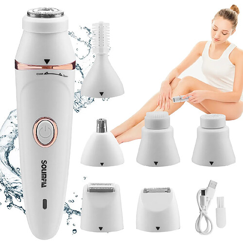 HATTEKER HT-518 Épilateur femmes rasoir le visage, les sourcils et le nez, sans filblanc