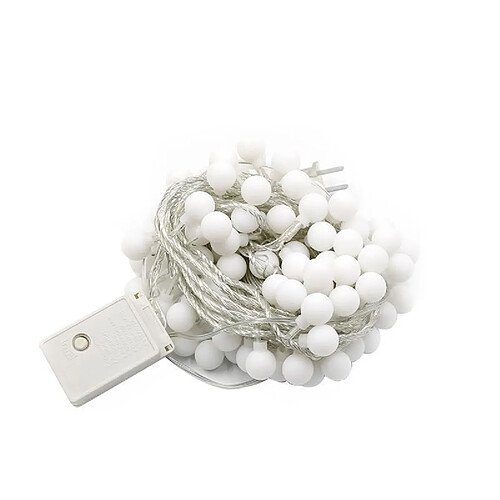 INF Guirlande Lumineuse 10m 80 LED Globe - Blanc, Fonctionne sur Piles
