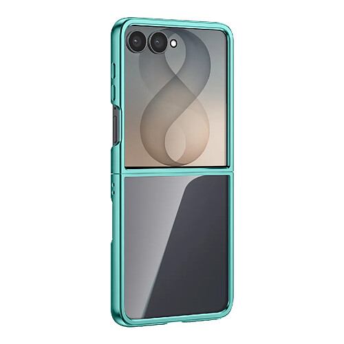Avizar Coque pour Galaxy Z Flip 8 Articulée avec Ancrage et Contour Chromé Vert