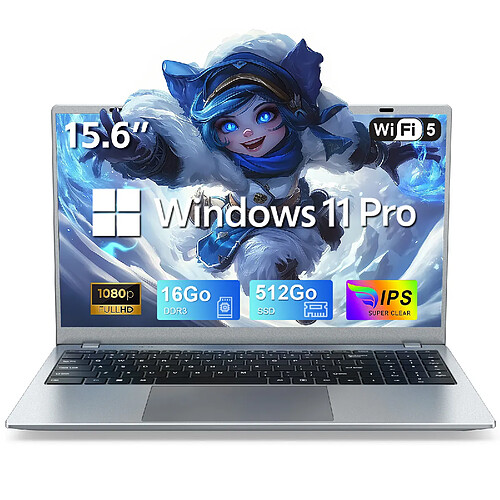VANWIN PC Portable 15,6" FHD - Pentium Gold 6500Y - 16Go RAM - 512Go SSD - Windows 11 Pro