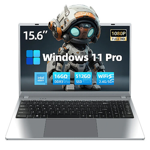 VANWIN PC Portable 15,6" FHD IPS - Intel Pentium Gold 6500Y - 512Go SSD - 16Go RAM - Win 11 Pro