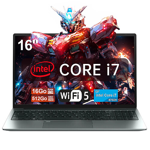 VANWIN PC Portable Intel i7 6 Cœurs - 16 Go RAM - 512 Go SSD - USB Type-C Multifonction