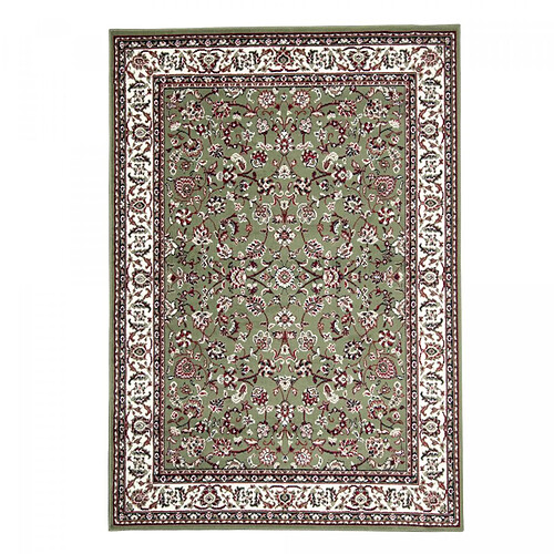 UnAmourDeTapis Tapis d'orient 160 x 225 cm, Vert, Beige, Bordeaux, Motif Oriental, LYN1 NOMED, Design Tissé Authentique Et Chaleureux