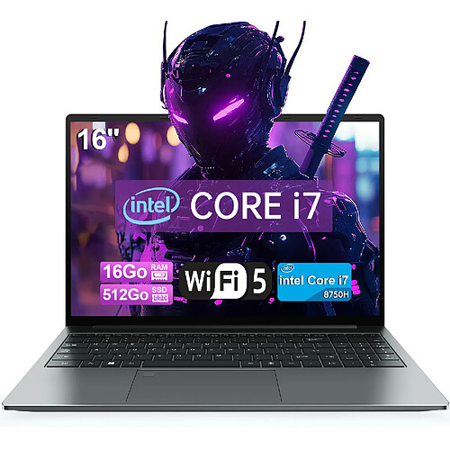 VANWIN PC Portable Bureautique & Multimédia - Intel i7-8750H - 16 Go RAM - SSD 512 Go
