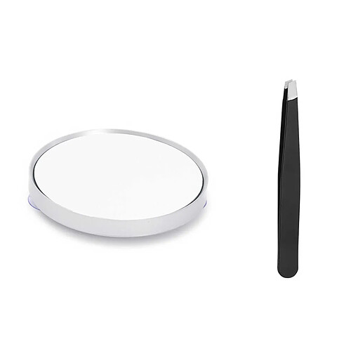 INF Miroir de Maquillage Grossissant 30X avec Pince à Épiler - Portable à Ventouse pour Beauté