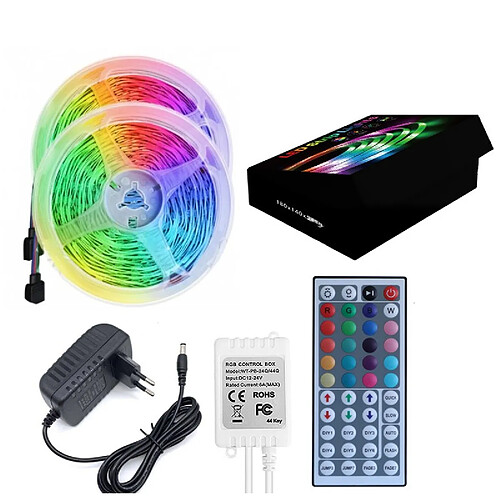 INF Kit de bandes lumineuses LED 10M avec télécommande et alimentation