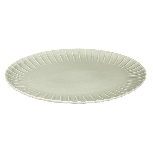 Secret De Gourmet Plat de Présentation en Grès Romy 41cm Vert