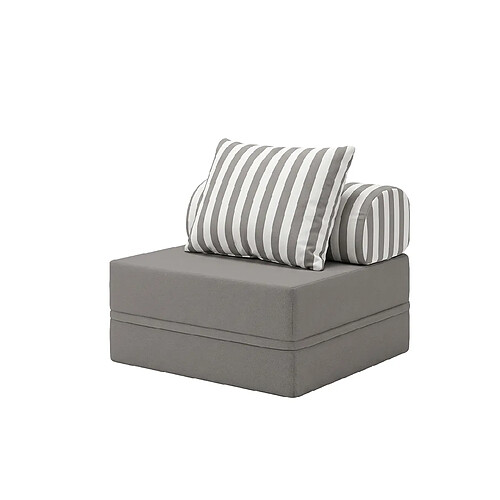 Canapé Modulable 1 Place Imperméable Gris Hauteur 68 cm Skoffa