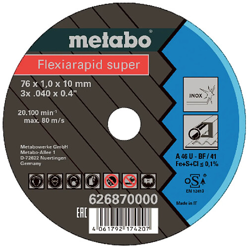 Metabo disque tronçonnage métal