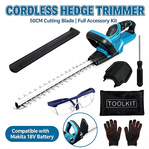 Taille-haies sans fil corps nu compatible Makita, lame 50cm