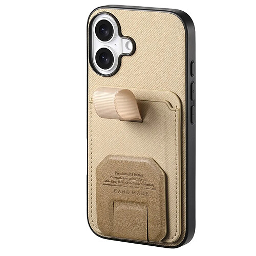 Avizar Coque pour iPhone 17 Effet Tissu avec Support et Porte-Cartes Kaki