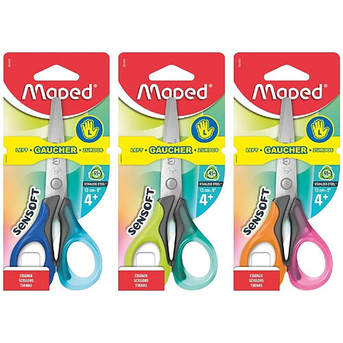 Maped Ciseaux Sensoft gaucher - assortis