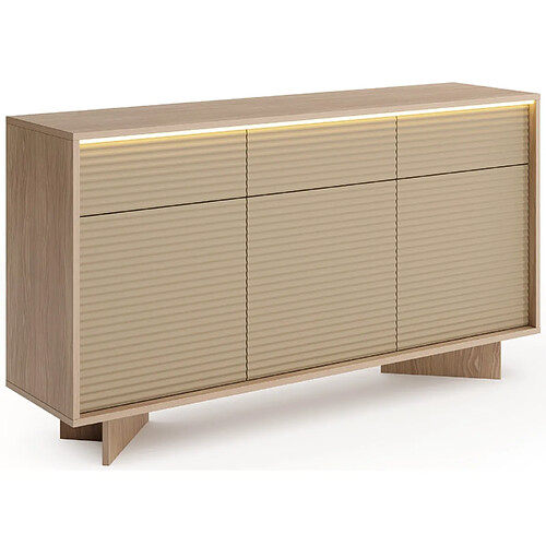 SELSEY - Buffet Semi - 153 cm - Chêne