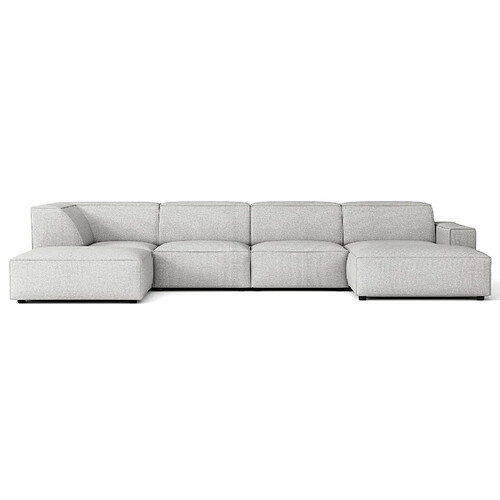 SELSEY - Canapé d'angle Sellmo - 366 cm - gauche - Gris clair