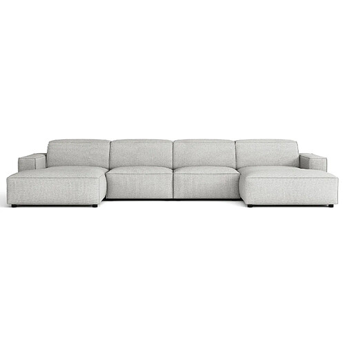 SELSEY - Canapé d'angle Sellmo - 368 cm - Gris clair