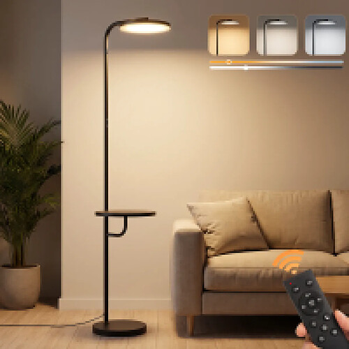ZMH Lampadaire salon LED 174cm 30 W Lampadaire noir intensité variable pour chambre