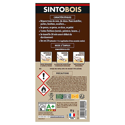 Sinto rénovateur bois 80 ml