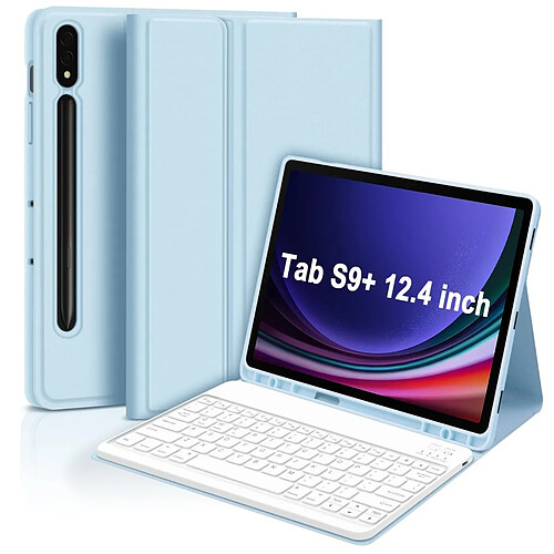 INF Étui Clavier Bluetooth + Clavier pour Samsung Galaxy Tab S9/S9 FE/S10 (10,9 pouces)
