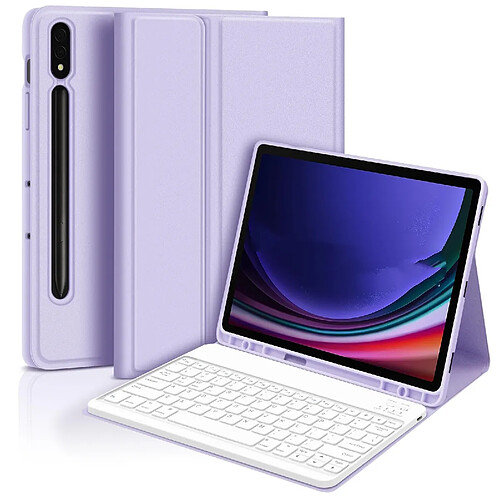 INF Étui Clavier Bluetooth Violet avec Clavier pour Samsung Galaxy Tab S7 FE 5G 12.4 pouces