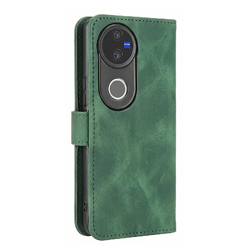 Avizar Étui Portefeuille pour Vivo V50 5G Effet Cuir de Velours avec Support Vert