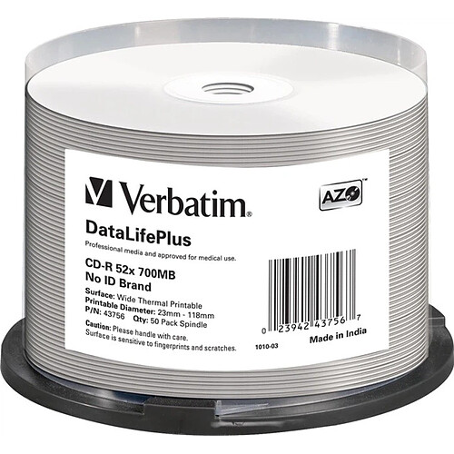 Verbatim CD vierge DataLifePlus - 50 unités
