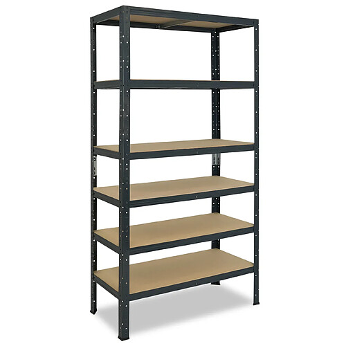 shelfplaza HOME 200x75x40 cm Étagère charges lourde en anthracite avec 6 étagères 145 kg par étagère
