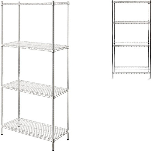 Hendi Étagère de garde-manger pliable et perforée, 4 étagères x 125 kg