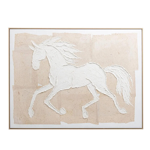 Paris Prix Tableau Déco Cheval Galop 92x122cm Beige