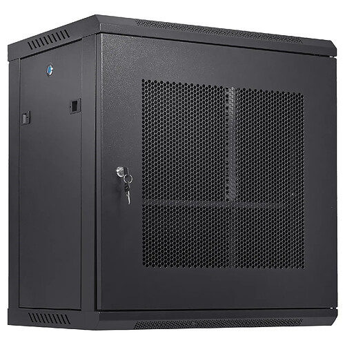 VEVOR W36412 - 12U - Noir - Profondeur 394 mm - Montage mural - Porte vitrée verrouillable