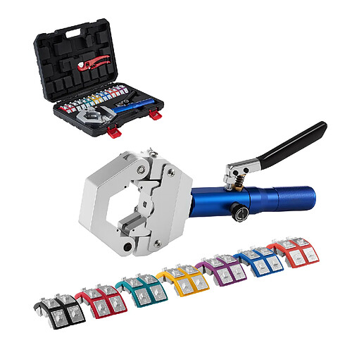 VEVOR LD-71500 - Pince à sertir hydraulique tuyau climatisation - 7 matrices - Mallette de transport