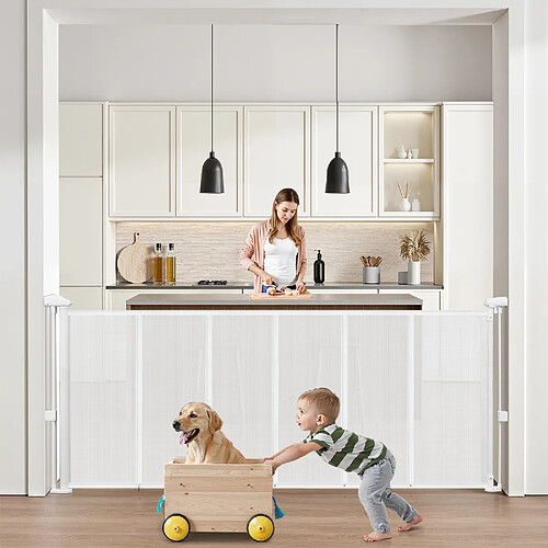 VEVOR SH20.006BB-180CD - Blanc - Barrière rétractable 180x87 cm