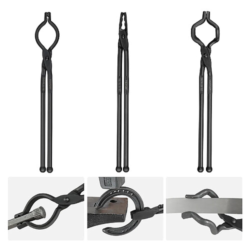 VEVOR DZQ04 - Jeu de 3 tenailles de forge 46 cm