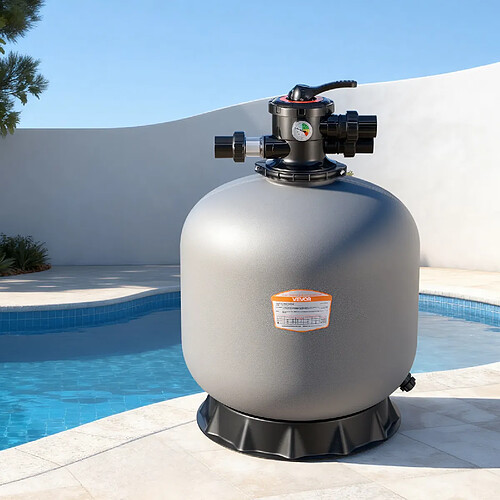 VEVOR 25053BX - Filtre à sable 61 cm - 246,1 L/min - Vanne 7 voies - Raccords 1½" (38,1 mm)